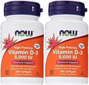 Alimentations Vitamine D3 5 000 UI, 240 softgels (paquet de 2)
