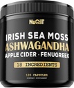Capsules d'Ashwangdha bio 15000mg vinaigre de cidre de pomme de mer irlandais et plus - Soutien Cerveau santé, force et système immunitaire - 120 capsules végétaliennes