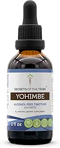Secrets de la tribu Yohimbe Extrait liquide sans alcool, Wildcrafted Yohimbe (Pausinystalia yohimbe) Supplément de teinture séchée à l'écorce (2 FL OZ)