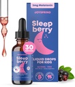 SleepBerry Liquid Melatonin for Kids - Natural Sleep Aid with Elderberry and Vitamin D - Boosts Immune System While They Sleep (1 Fl oz)