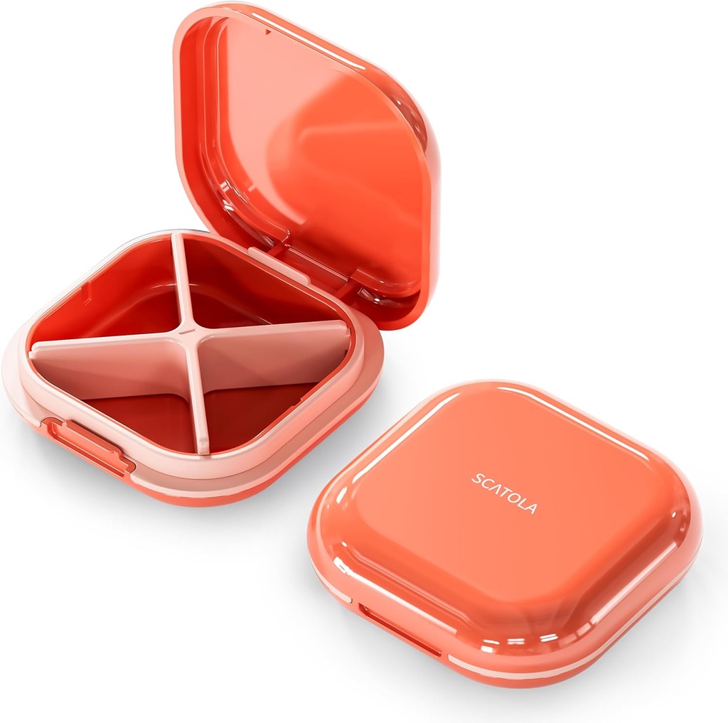 Petit cas de pilule, boîte à pilules de voyage, organisateur de pilule portable, contenant de pilule pour compartiments Pocket 4, porte-médicaments quotidiens compacts pour les médicaments contre les vitamines (pucs)