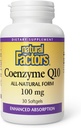 Facteurs naturels Coenzyme Q10 - Supplément de soutien aux antioxydants soutient la production d'énergie cellulaire - Meilleures aides à l'absorption Fonction cardiaque saine - 100 mg, 60 Softgels (60 portions)