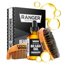 Kit de barbe par Ranger Grooming Company par Leven Rose, 100% bio Sans parfum Huile de barbe non parfumée, Brosse de barbe à poils de sanglier, Ensemble de prise en charge pour les hommes