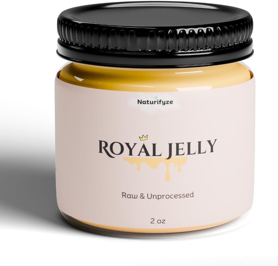 Jelly Royal 100% Pure - cru et non traité, emballé avec des vitamines et des acides aminés, soin naturel (2oz)