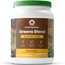 Amazing Grass Greens Superfood Poudre: Greens Poudre avec enzymes et probiotiques digestifs, Spiruline biologique, Chlorella et poudre de racine de betterave, chocolat, 100 portions