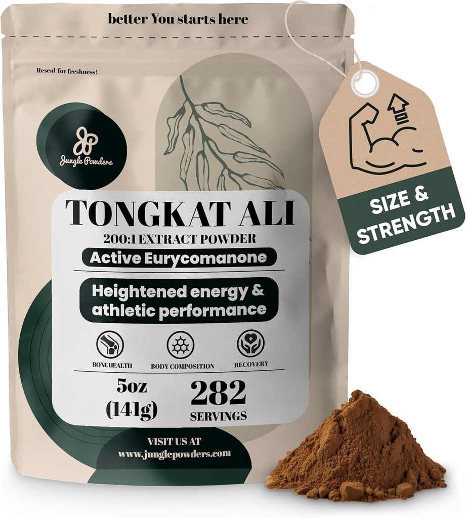 Poudres de jungle Tongkat Ali pour les hommes Poudre 200:1 Extrait 282 Serviettes 5 Ounce Sac Eurycoma Longifolia Poudre Supplément Tonkat-Ali Pure Longjack Root Traditionnels Hommes Soins de santé pour la passion de la conduite