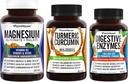 FarmHaven Magnesium Glycinate & Malate Complex w/Vitamin D3 & Turmeric Curcumin with BioPerine Black Pepper & Digestive Enzymes with 18 Probiotics & Herbs