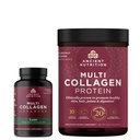 Ancient Nutrition Multi collagène Capsules avancées, Lean, 90 Nombre + Multi collagène poudre de protéines, Sans aromatisation, 45 portions