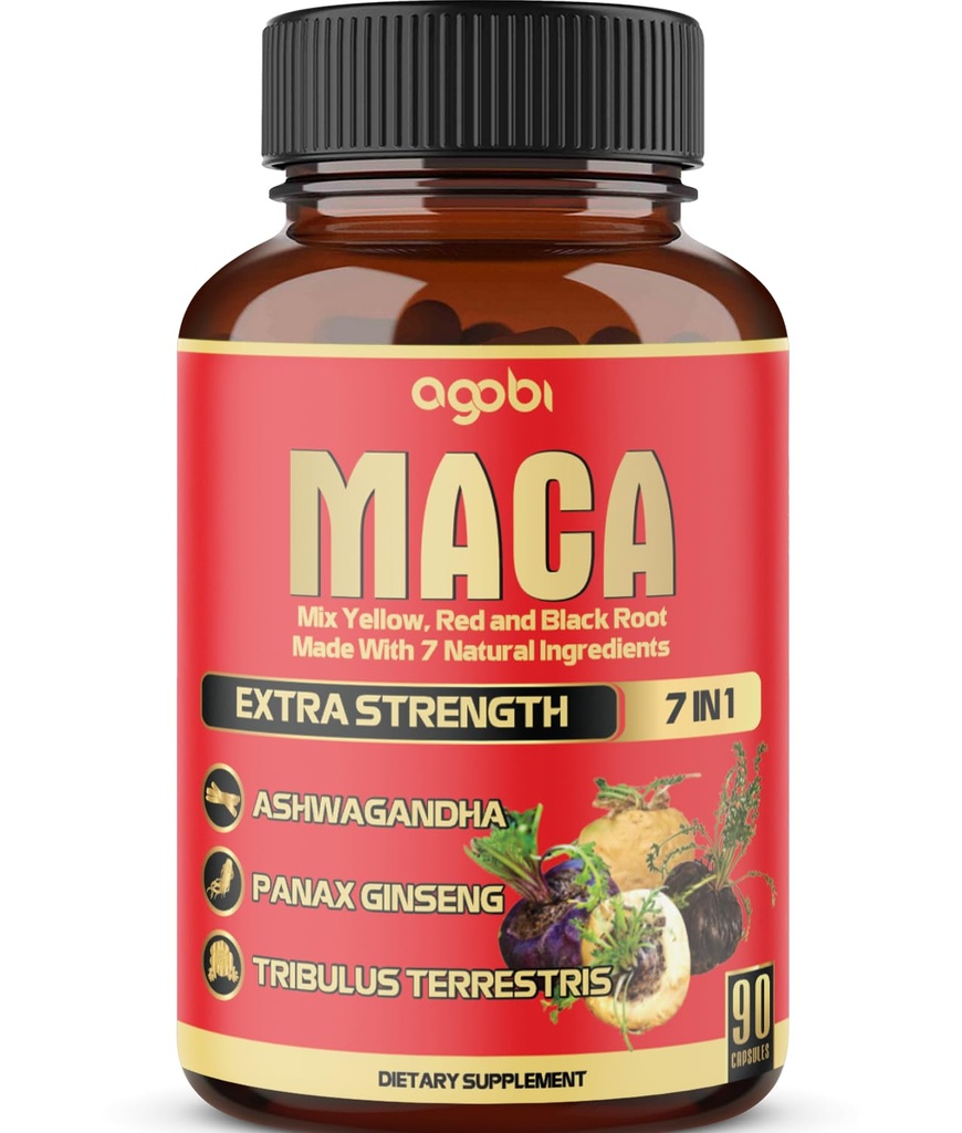 Capsules de racine de maca - soutient la santé naturelle - Énergie - Performance et supplément d'humeur - Flux sanguin amélioré 3-Mois