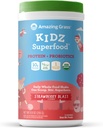 Amazing Grass Kidz Superfood: Protéines végétales et probiotiques pour les enfants avec poudre de racine de betterave et 1/2 tasse de vert-feuille, blast de fraise, 15 portions