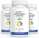 Fisétine liposomale avec suppléments Quercetin 1200 mg par portion, Polyphénols à haute absorption Antioxydants pour femmes, Hommes,Non-OGM,Sans gluten,3 Bouteilles-180 Softgels