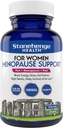 Stonehenge Health for Women Ménopause Support for Peri + Ménopause + Post - Mood, Energy, Stress, Hot Flashes, Sweats de nuit, Sommeil et Cortisol, Chromium Chromax, Vitamine D3, KSM-66 Extrait d'Ashwagandha
