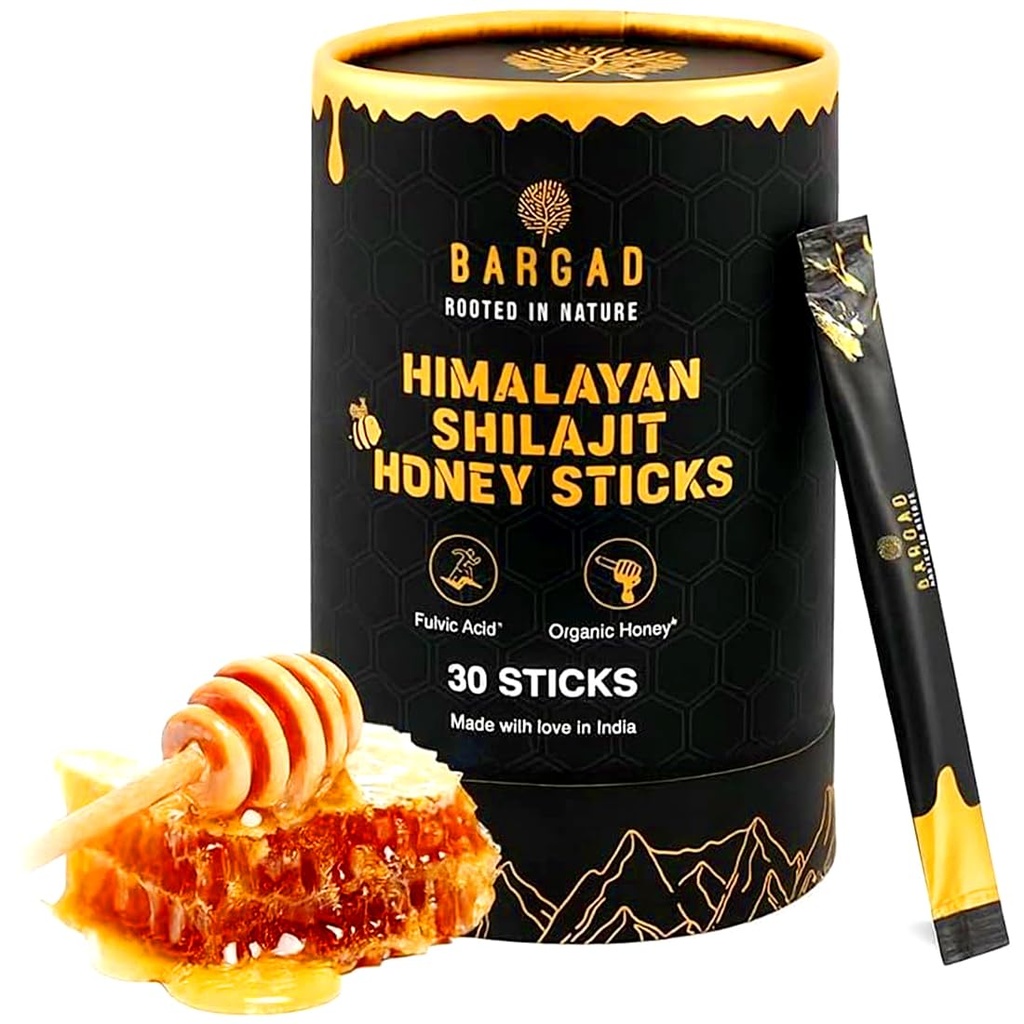 Pure Himalayan Shilajit Miel Sticks avec Safran – 30 comtes 75%+ Acid Fulvic, 85+ Trace Minerals.