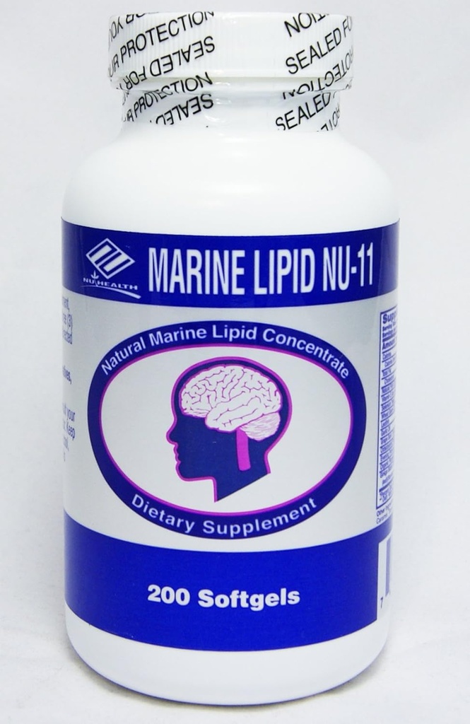 Marine Lipid Nu-11 in 1 Inclure : Huile de poisson, soy Lécithine, Huile de germe de blé, Levure de Selenlum, Huile d'ail, Extrait d'écorce de raisin, Vitamine E, Poudre d'octacosand, Huile de Primross du soir, Huile de lin orgénique, Extrait de Ginkgo Biloba.