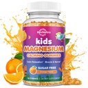 Gommies de magnésium pour les enfants - Supplément de magnésium glyciné pour le sommeil, le cerveau, l'immunité et la santé des os - Grande dégustation Gommies de magnésium pour les enfants et les adultes - Orange sans sucre végétalien 60ct