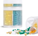 Extra grand supplément Organisateur et portable cas de pilule avec 8 compartiments Double couche Distributeur de médicaments Vitamines mensuelles Organisateurs bouteille de pilule, transparent
