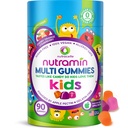 Nutracelle NUTRAMIN sans sucre, sans allergènes Multivitamines Gummy 100% Vegan pour les enfants - Grande dégustation de gummies naturelles vos enfants vont adorer - 90 comte bouteille
