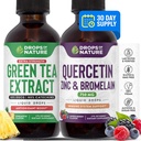 Drops Of Nature Quercetin Liquid Drops 750mg | Green Tea Extract 1000mg | Bundle