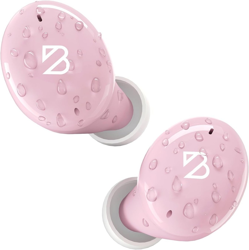 Back Bay Audio Tempo 30 Ecouteurs sans fil pour petites oreilles - son primé, écouteurs Bluetooth étanches, boudins d'oreille confortables pour les femmes, écouteurs roses Petits canaux d'oreille, écouteurs à batterie longue