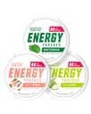 Grinds Pouches d'énergie - Pochettes de caféine naturelle - Contient B-Vitamines, sans sucre, & 0 Calories - 80mg de caféine dans chaque poche - Pomme d'hiver vert, pêche et aigre - 3 Pack, 15 Pouches par boîte