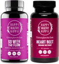 Happy Healthy Hippie Aller avec le supplément de bilan hormonal de débit (60ct) et capsules de betterave biologique (60ct)