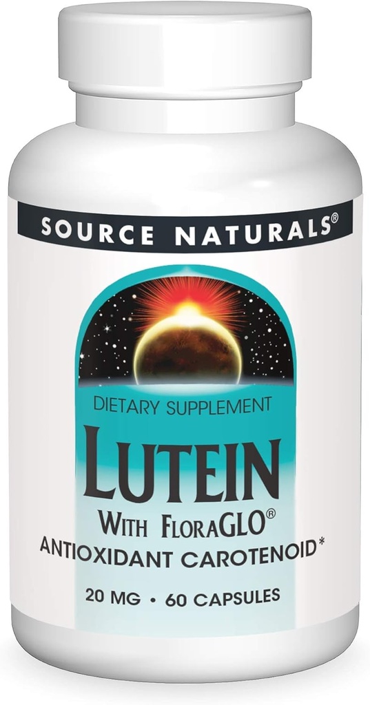 Source Naturals Lutéine avec FloraGLO 20 mg Antioxydant Caroténoïde - 60 Capsules