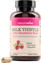 NatureWise Thistle de lait avec racine de dandelion - Silymarin - Supplément antioxydant pour le foie et le rein - Vegan, non-OGM, sans gluten - 60 jours de compte[60 jours]