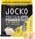 Jocko Carburant Mölk Whey Poudre de protéines 22g Mélange de fruits à faible teneur en sucre - Récupération et croissance musculaires, Emballage Mai Vary (28 portions, Crème de banane)
