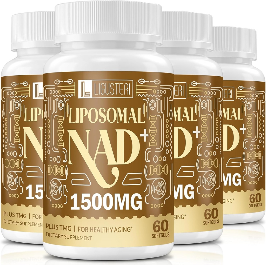 1500 MG Liposomal NAD+, 98%+ Absorption, NAD+ Supplement for Women & Men with TMG, for Aging Defense, Cellular Energy, Heart & Brain Function, Longevity, 240 Softgels