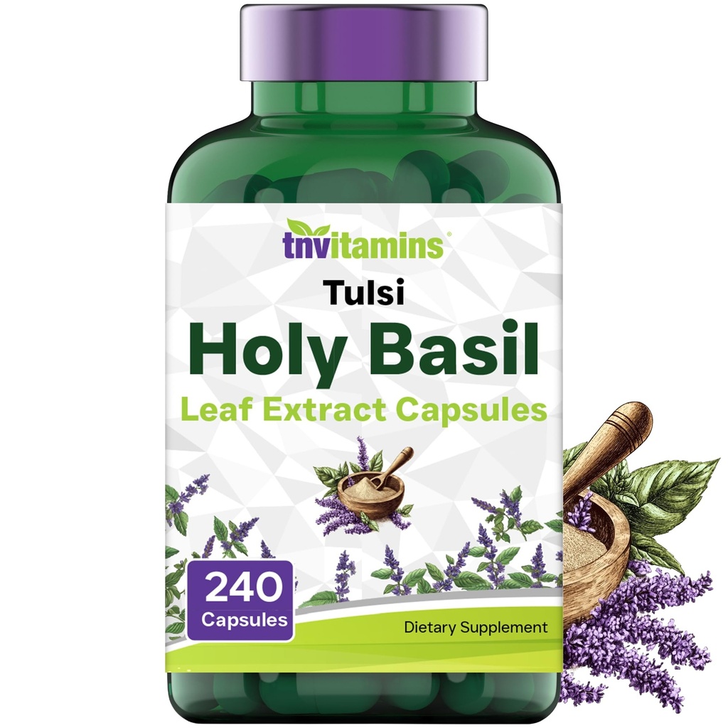 tnvitamins Holy Basil Capsules (1 600 mg Équivalent - 240 Capsules)