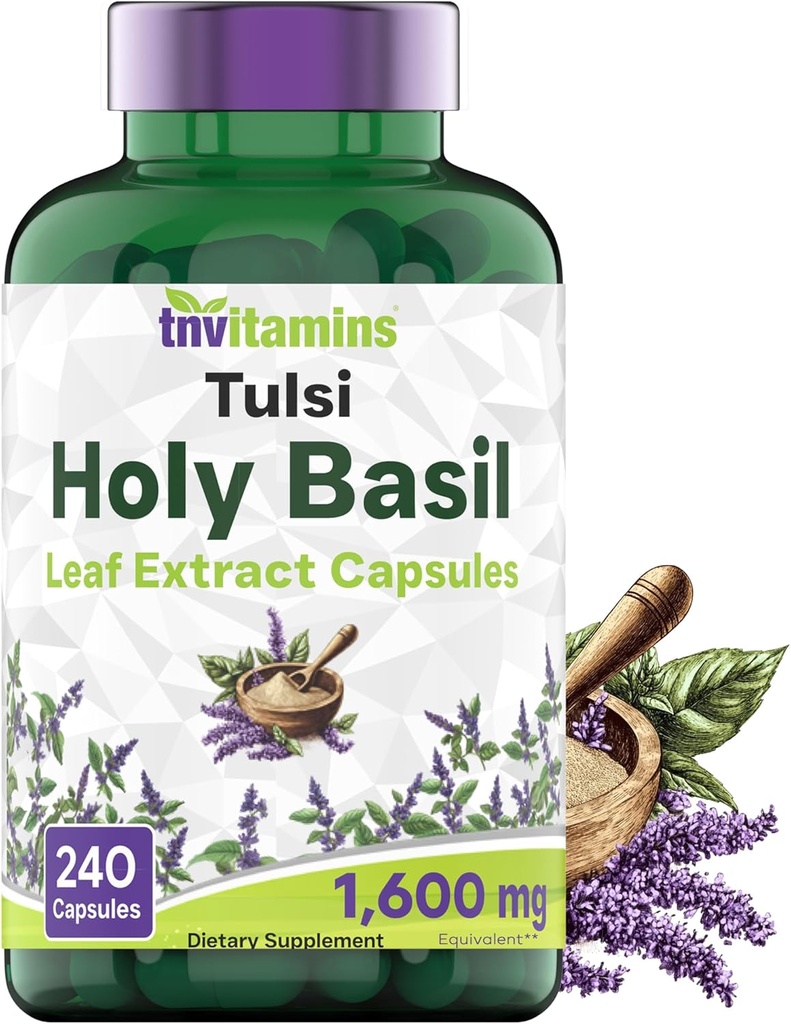 tnvitamins Holy Basil Capsules (1 600 mg Équivalent - 240 Capsules)