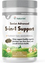 Supplément avancé 5-en-1 pour chien de soutien NaturVet Senior – aide à soutenir le système immunitaire, le cœur, le foie, la fonction cognitive, la santé oculaire – comprend Ginkgo Biloba, Lutein – 60 Ct.