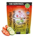 PowderVitamin Electrolytes Powder Plus, Sugar Free Hydration Powder 1000mg Potassium, 120mg Magnesium, 120mg Calcium, Himalayan Salt, & VIT C & Zinc, USA Made, 550g, 100 Servings, Strawberry Cucumber