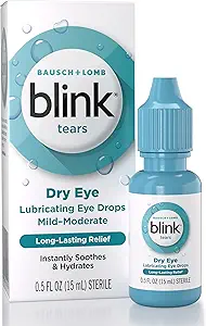 BLINK Larmes Lubrifiant gouttes oculaires, hydratant et apaisant pour les yeux secs doux à modérés, avec Hyaluronate, réduit le malaise, l'hydratation longue durée, apaisantes et hydratantes, 0,5 Fl Oz