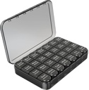 Daviky Weekly Pill Organizer 4 fois par jour, grande capacité 7 jours Pill Box, Daily Medicine Organizer pour les voyages avec 28 Compartiment pour tenir des médicaments, vitamine et supplément (noir)