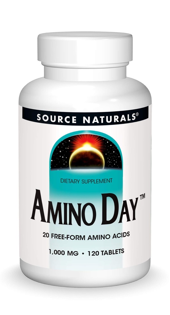 Source Naturals Amino Day - 20 Acides Amino de forme libre soutient l'alimentation de qualité pendant la nutrition - 120 comprimés