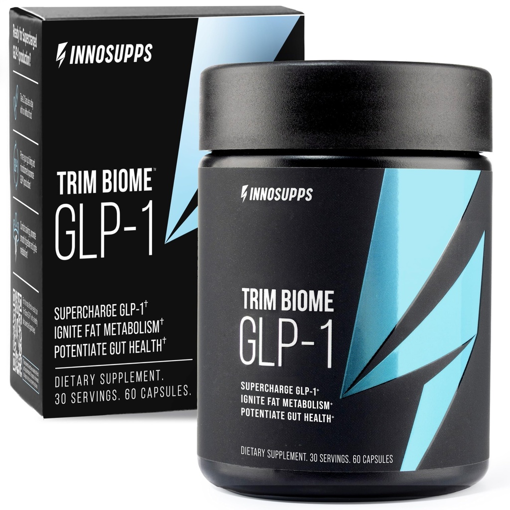 InnoSupps Trim BiomeTM GLP-1.0 Santé des Guts + Soutien métabolique*.Prébiotique + Probiotique + Postbiotique. 30 Services
