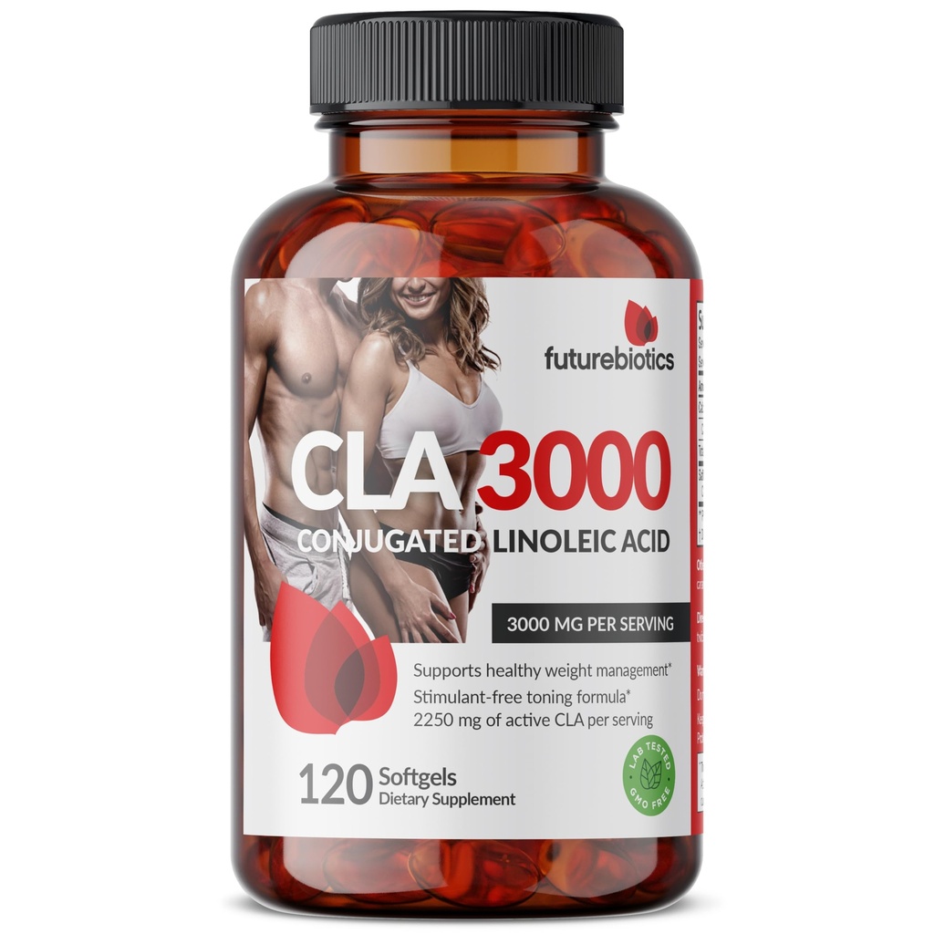 Futurebiotics CLA 3000 Extra High Potency - Acide linoléique conjugué non stimulant, non OGM, 120 Softgels