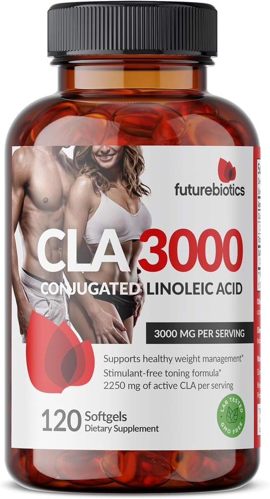 Futurebiotics CLA 3000 Extra High Potency - Acide linoléique conjugué non stimulant, non OGM, 120 Softgels