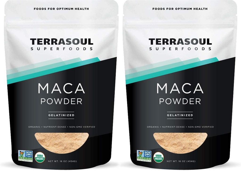 Terrasoul Superfoods Poudre de maca gélatinisée biologique, 2 Lbs - Qualité Premium