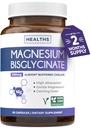 Absorption élevée Capsules de bisglycinate de magnésium - Supplément de magnésium tamponné et chélaté validé cliniquement - 1 Capsule végane quotidienne avec lab Verified Gentle 200mg Servition (2 mois d'approvisionnement)