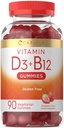 Carlyle Vitamine D3 + B12 Gummées complexes de 90 Count.