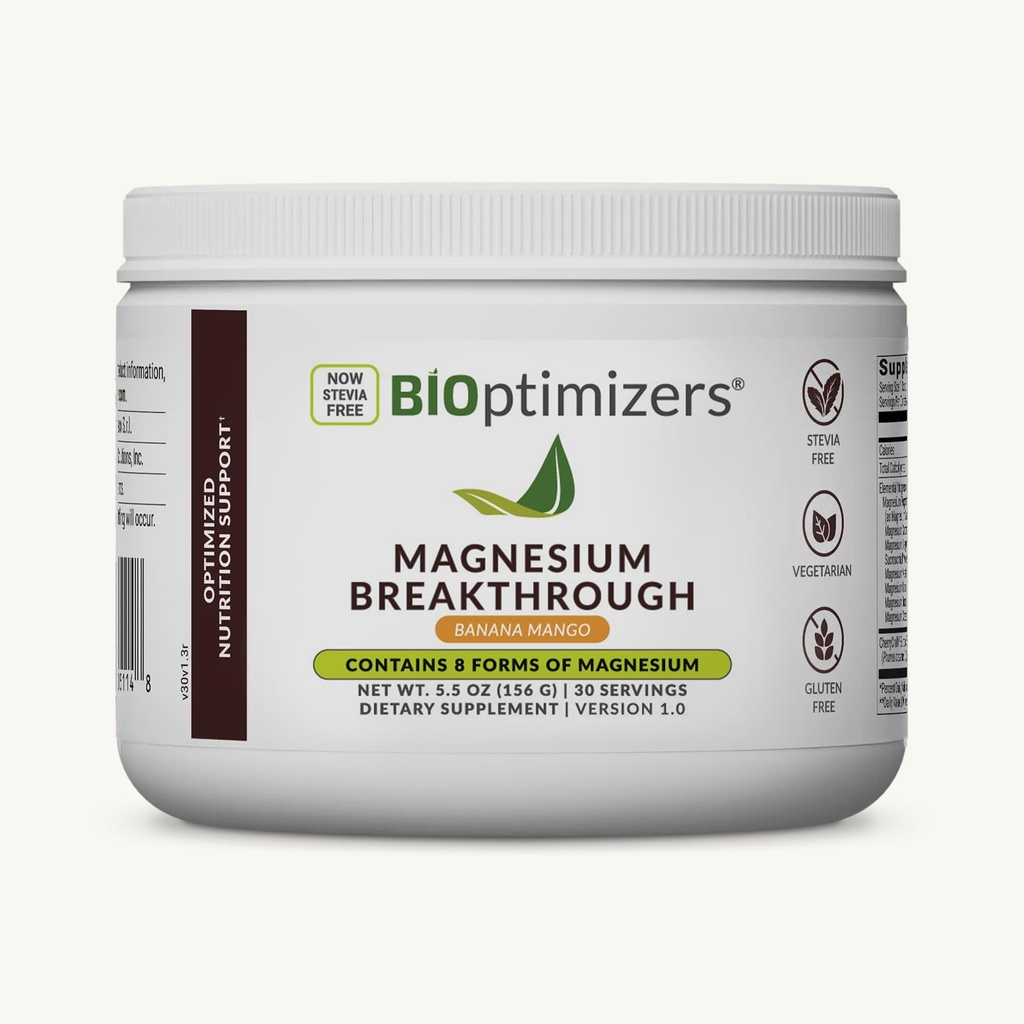 BIOptimizers Magnésium breakthrough Drink - 8 formes de magnésium, électrolytes, santé du sommeil, stress, rétablissement musculaire, soutien cardiaque