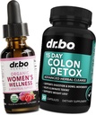 Équilibre hormonal pour les femmes et nettoyage des colonies - Suppléments de bilan hormonal biologique gouttes liquides et soutien de la période de crampe menstruelle - 15 jours Nettoyage intestinal Pills et détox nettoyant probiotique des colonies
