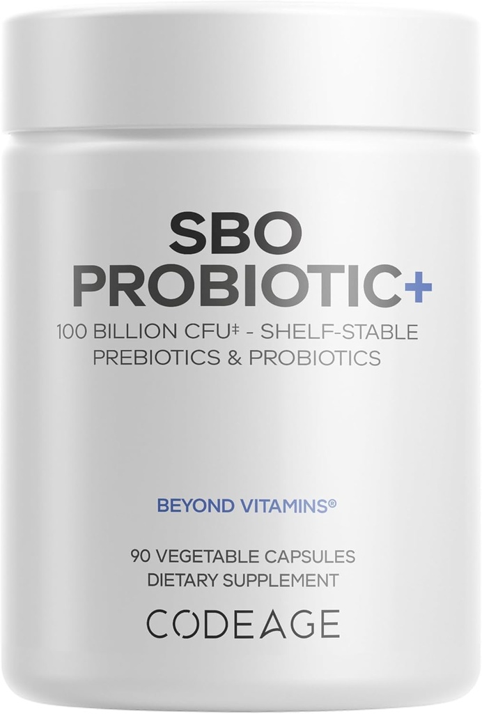 Codeage SBO Probiotics, 100 Billion CFUs Per Serving, Multi Strain Soil Based Organisms Blend and Organic Fermented Botanical Blend, Shelf-Stable, 90 Capsules