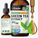 BIO KRAUTER Extrait de thé vert gouttes liquides - Suppléments de thé vert - Source antioxydante - Sans alcool et sans sucre - 2 Fl.Oz.