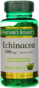 Nature's Bounty Herbe naturelle entière Echinacea 400mg, 100 Capsules (paquet de 2)