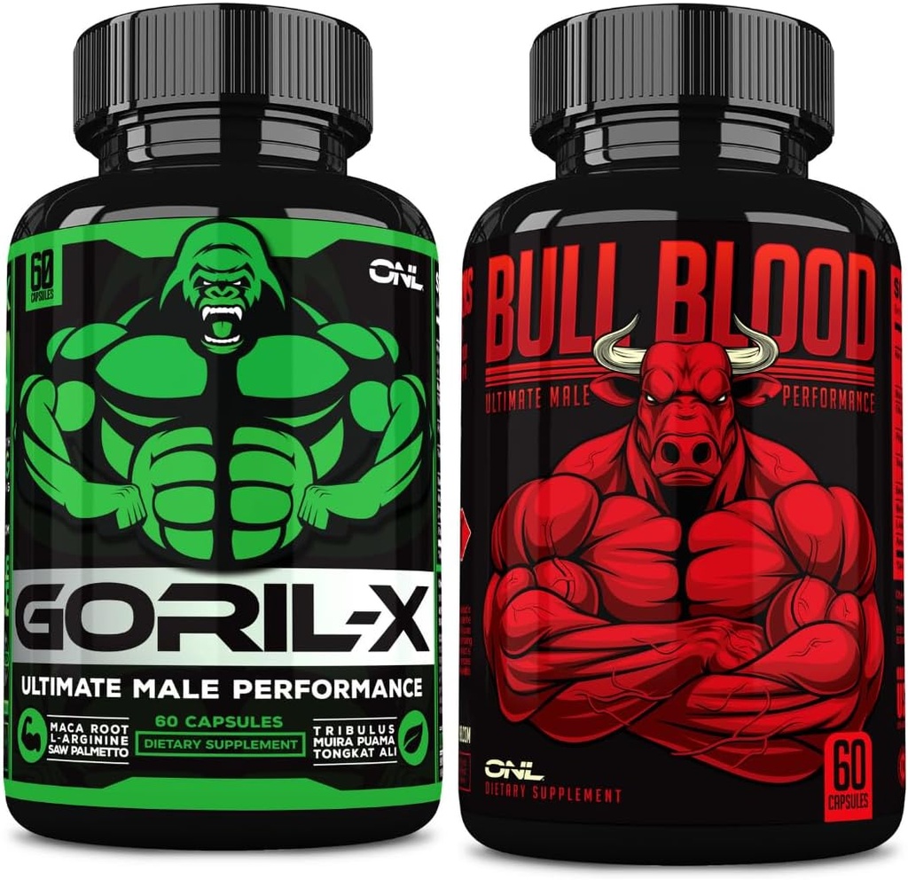 Ensemble de boosters de testostérone pour hommes de l'ONL - GORIL-X & Bull Blood