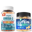 Lutéine sans sucre 20mg 40mg et Oméga3 végétalien Gummies 1280mg