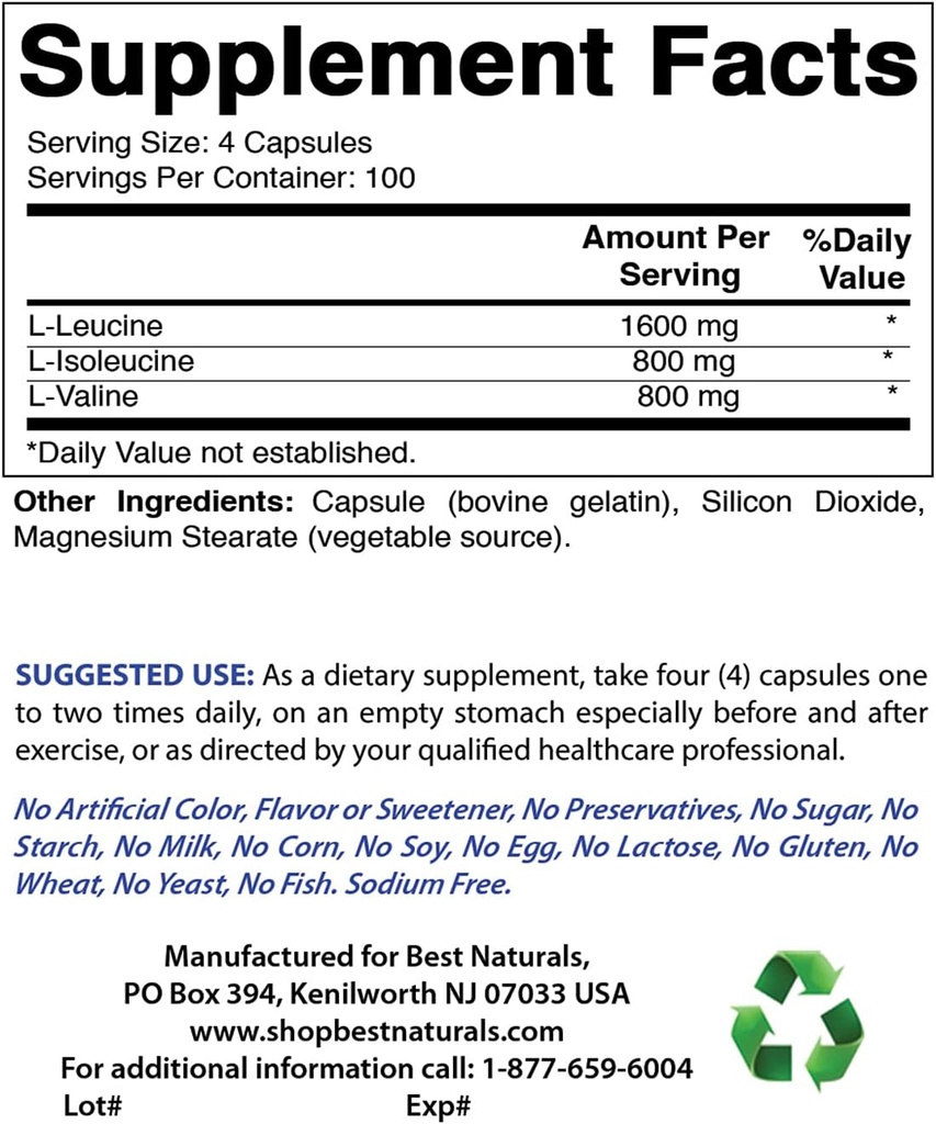 Meilleurs naturels BCAA 3200mg & Citrate de zinc 30 mg